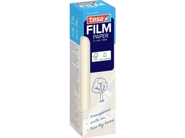 TESA tesafilm PAPER, 10 m, Läpinäkyvä, Paperi, 19 mm, 8 kpl