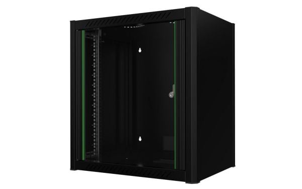 Lanview by Logon - Rack skap - 60 x 45 - veggmonterbar - RAL 9005, svart - 12U - 19"