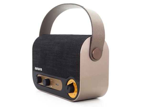 Aiwa RBTU-600, 5 W, 75 - 18000 Hz, Trådløs, Bærbar monohøyttaler, Beige, Sort, Universell