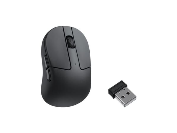 Keychron M4 - Mus - ergonomisk - optisk - 5 knapper - trådløs, kablet - 2.4 GHz, Bluetooth 5.1, USB-C - USB trådløs mottaker - svart