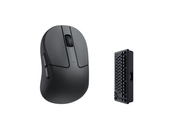 Keychron M4 - Mus - ergonomisk - optisk - 5 knapper - trådløs, kablet - 2.4 GHz, Bluetooth 5.1, USB-C - USB trådløs mottaker - svart