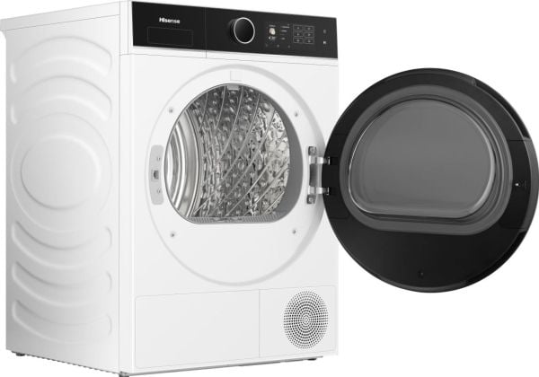Hisense DH5I104BWAB, Frittstående, Frontmatet, Varme pumpe, Hvit, Rotasjon, Berøringskontroll, Riktig/Høyre