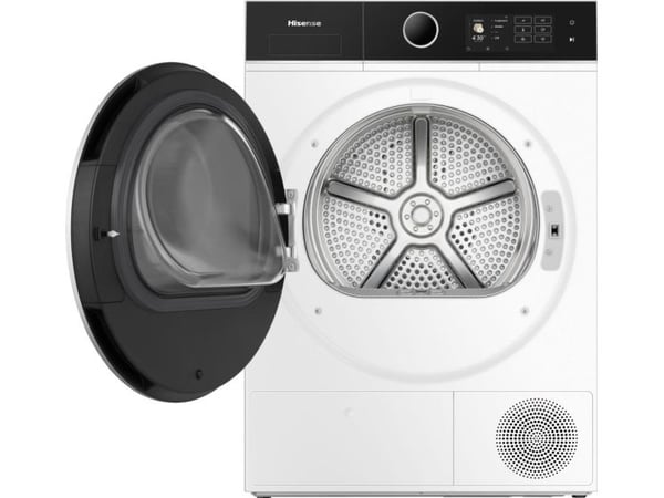 Hisense DH5I104BWAB, Frittstående, Frontmatet, Varme pumpe, Hvit, Rotasjon, Berøringskontroll, Riktig/Høyre