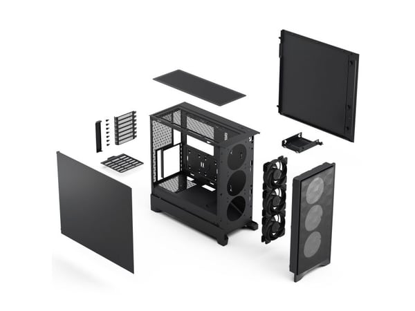 Fractal Design Pop 2 Air Black Solid, Midi Tower, PC, musta, ATX, mikro ATX, Mini-ITX, Terästä, 17 cm
