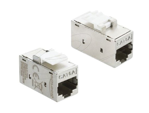DeLOCK 90989, Tasainen, Hopea, Valkoinen, RJ-45, RJ-45, Naaras, Naaras