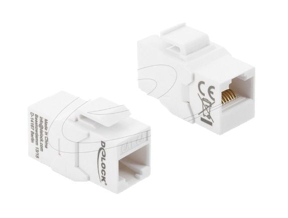 DeLOCK 90991, Tasainen, Valkoinen, RJ-45, RJ-45, Naaras, Naaras