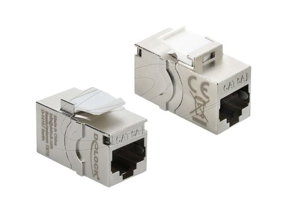 Delock - Keystone module - RJ-45 (hunn) til RJ-45 (hunn) - skjermet - CAT 6a - svart, hvit, sølv
