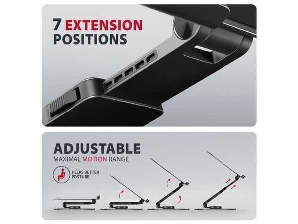 AXAGON - Ställ för bärbar dator - 10" - 17" - svart