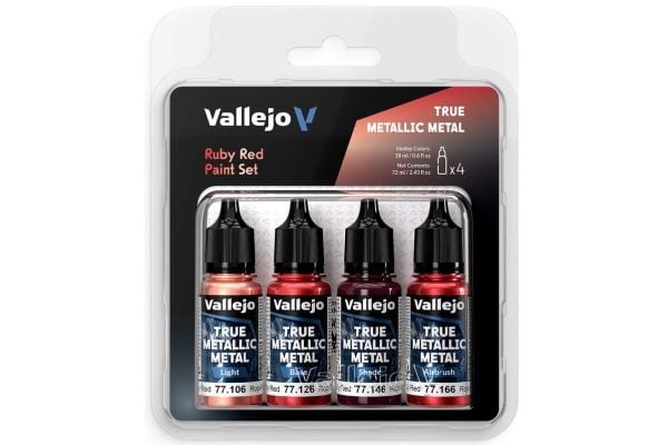 Vallejo 77.254 True Metallic Metal Ruby Red malingsett