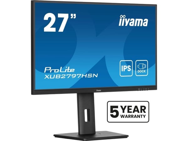 iiyama ProLite XUB2797HSN-B2 - LED-skjerm - 27" - 1920 x 1080 Full HD (1080p) @ 100 Hz - IPS - 300 cd/m² - 1000:1 - 1 ms - HDMI, DisplayPort, USB-C...