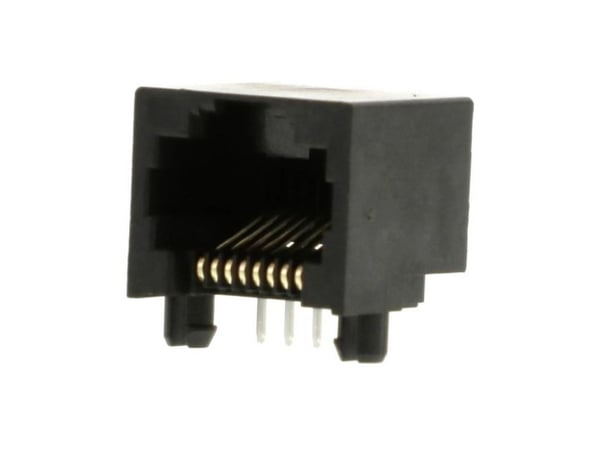 Molex MOL DataCom &amp; Specialty Cat 3 Mod Jack/Plug 438600001 Buchse Schwarz 1 - Korkeus: 13.21 mm - Liitäntä: Juotos - Väri: Musta - Materiaali:...