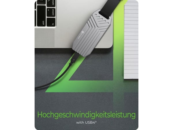 ICY BOX IB-1919M-C42 - Drevkabinett - M.2 - M.2 NVMe Card / PCIe (NVMe) - USB4 - sølv