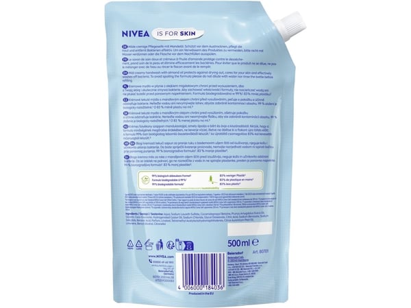Nivea flytende såpe refill Cream Soft 500 ml - 0180701