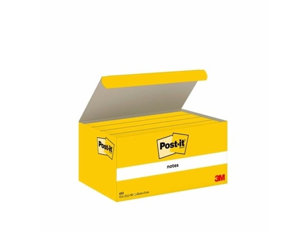 Post-it 653 - Noter - 38 x 51 mm - 300 ark (3 x 100) - kanarigul