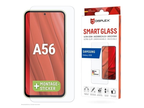 Displex 02074, Samsung, Galaxy A36/A56, Bruddsikker, Skittbestandig, Ripebestandig, Gjennomsiktig, 1 stykker