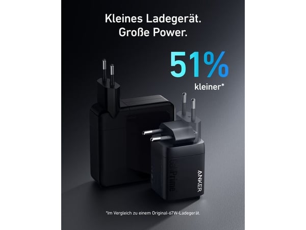 Anker Charger Prime 735 67W 2xUSB-C 1xUSB-A Musta