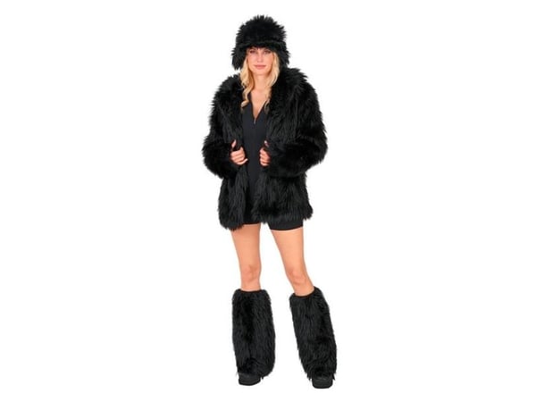 Furry leg warmers black