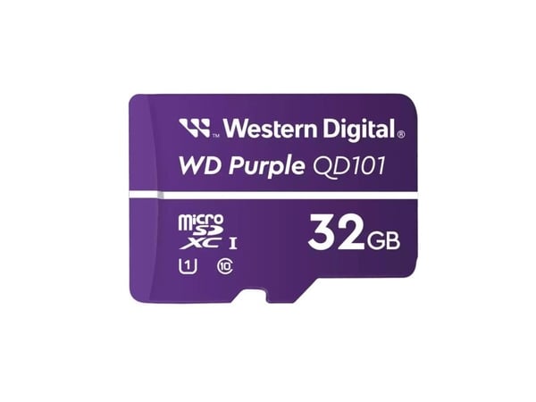 WD Purple SC QD101 WDD032G1P0C - Flashminnekort - 32 GB - UHS-I U1 / Class10 - microSDHC - purpur