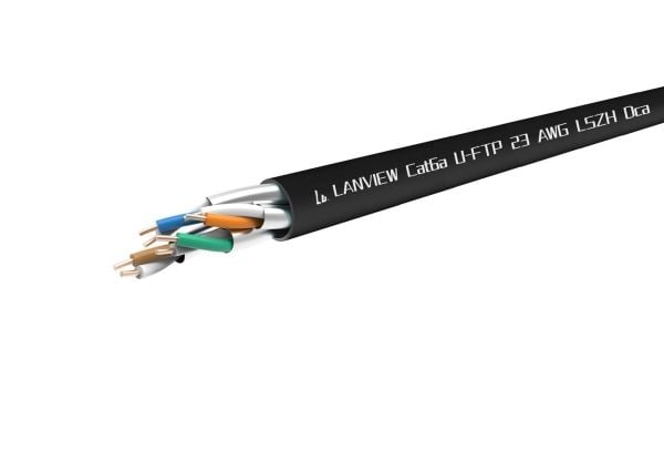 Cat6a U-FTP 4x2xAWG23 LSZH musta 305m, Dca