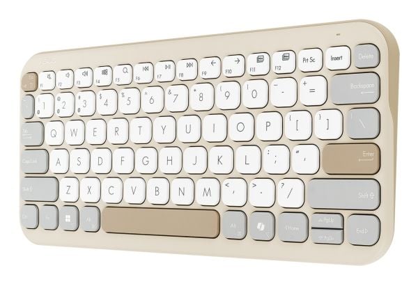 ASUS Marshmallow KW100 - Tastatur - 75% - compact - trådløs - Bluetooth 5.0 LE - havremelk