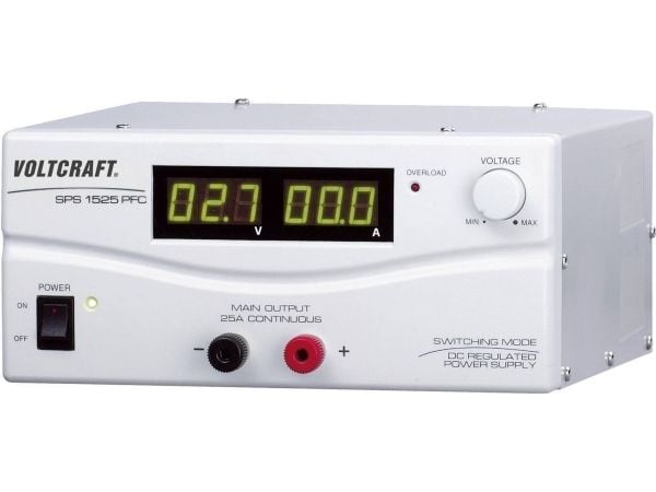 Voltcraft laboratoriestrømforsyning, justerbar SPS 1525 PFC 3 - 15 V/DC 25 - 2 A 375 W 1 x Fjernkontroll (SPS-92500-000)