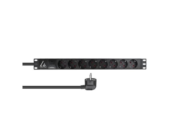 Lanview - Strømfordelingsenhed (rackversion) - AC 230 V - 1-faset - input: Type F - output-stikforbindelser: 8 (8 x Type F) - 1U - 19" - 2 m lednin...