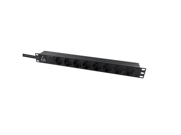 Lanview - Strømfordelingsenhed (rackversion) - AC 230 V - 1-faset - input: Type F - output-stikforbindelser: 8 (8 x Type F) - 1U - 19" - 2 m lednin...