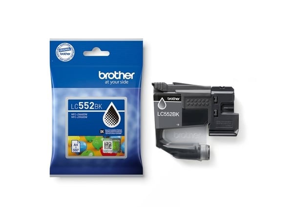 Brother LC552BK, High (L) Yield, Svart, Pigmentbasert blekk, 1 stykker, 550 sider, Enkeltpakke