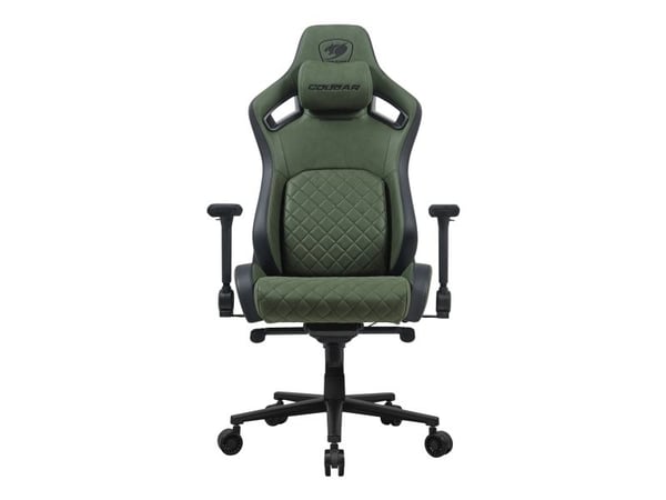 COUGAR DEFENSOR S ARMY GREEN F, Universal spelstol, 150 kg, Klädd sits, Stoppat ryggstöd, Svart, Svart