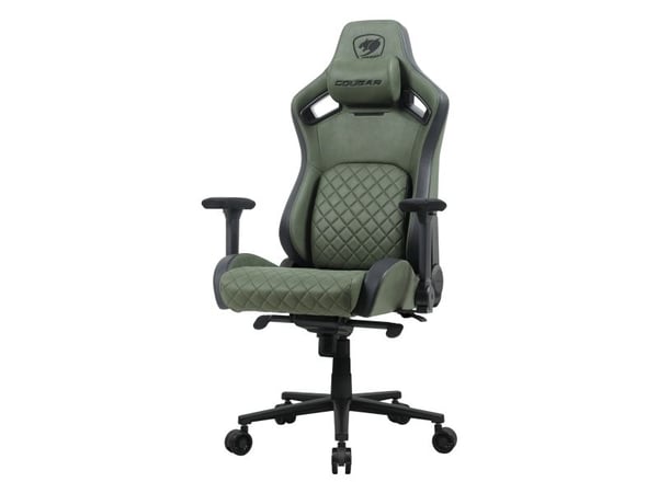 COUGAR DEFENSOR S ARMY GREEN F, Universal gamingstol, 150 kg, Polstret sete, Polstret ryggstøtte, Svart, Svart