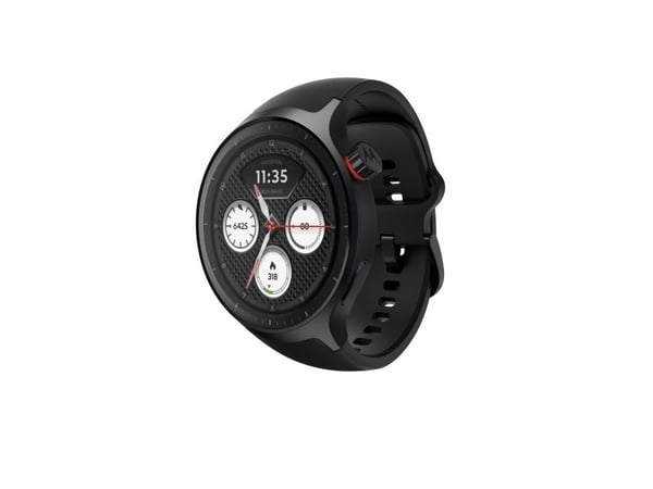 Motorola Moto Watch - Matte black - smartklokke med bånd - silikon - pantone volcanic ash - display 1.4" - 4 GB - Bluetooth - 40 g