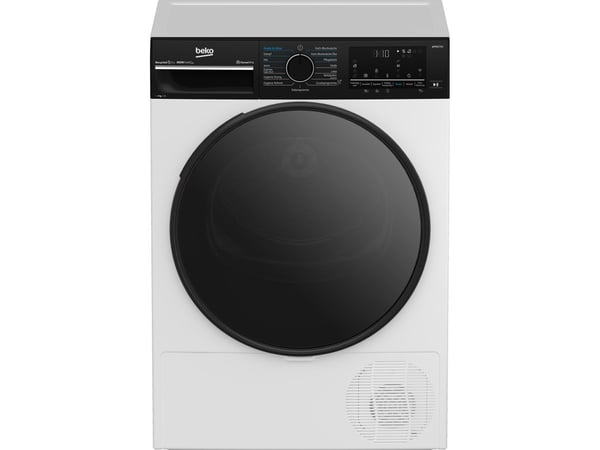 Beko B7T692A3WW, Frittstående, Frontmatet, Varme pumpe, Hvit, Knapper, Rotasjon, Venstre