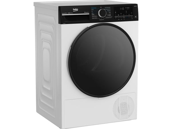 Beko B7T692A3WW, Frittstående, Frontmatet, Varme pumpe, Hvit, Knapper, Rotasjon, Venstre