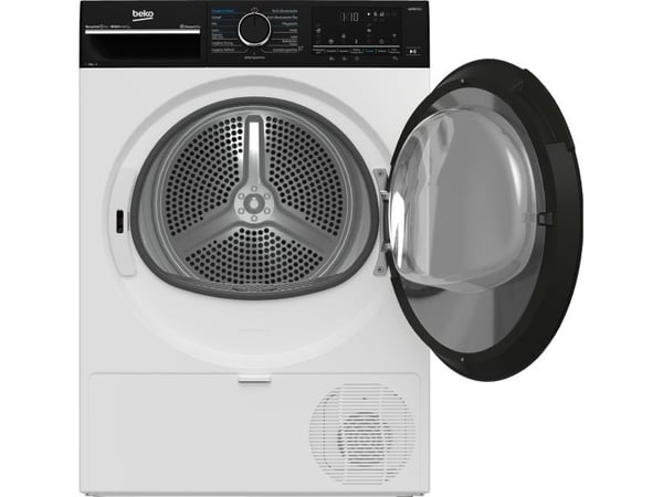 Beko B7T692A3WW, Frittstående, Frontmatet, Varme pumpe, Hvit, Knapper, Rotasjon, Venstre