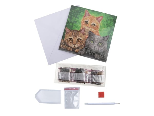 Kattporträtt, Crystal Art Card-kit