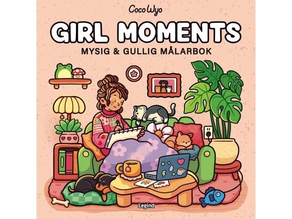 Malebok: Girl Moments - Cozy Coloring | Coco Wyo | Språk: Dansk