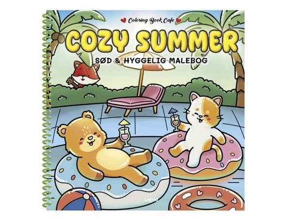 Malebok: Cozy Summer - DeLuxe - Cozy Coloring | Coloring Book Cafe | Språk: Dansk