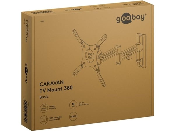 Goobay TV seinäteline Caravan FULLMOTION (M), hopea (71989)