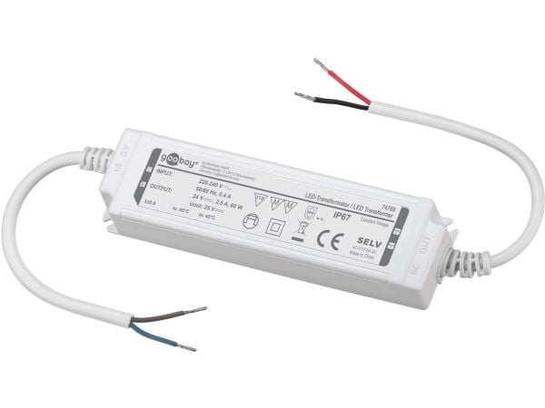 Goobay 74769, Elektronisk lystransformator, Hvit, IP67, -20 - 45 °C, 60 W, 220 - 240 V