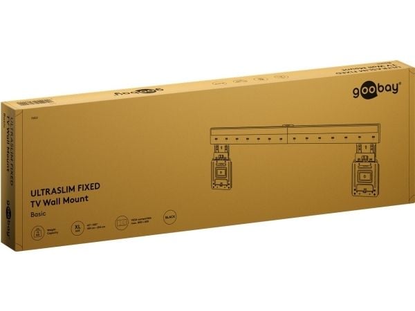 Goobay Ultraslim TV-veggfeste Basic FIXED (XL), svart (70822)