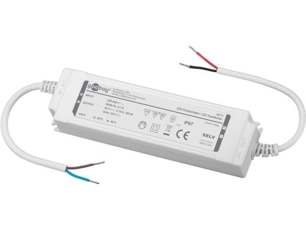Goobay 74771, Elektronisk lystransformator, Hvit, IP67, -20 - 45 °C, 100 W, 220 - 240 V