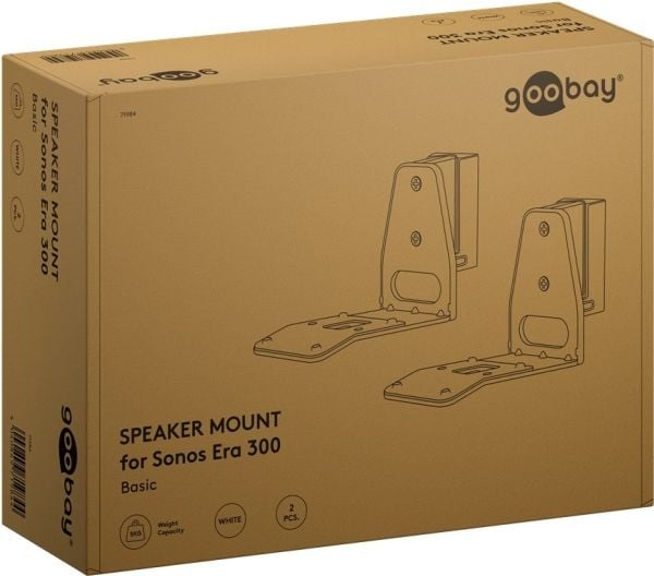Goobay Modern Era 3 Flex-kaiuttimen seinäkiinnike valkoinen
