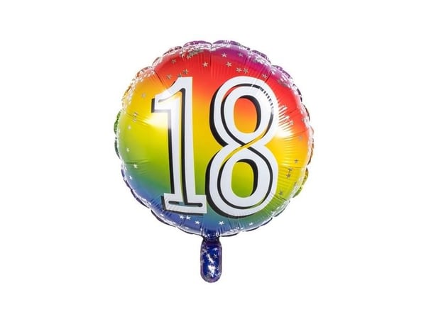 Folieballong 18 regnbue 45 cm