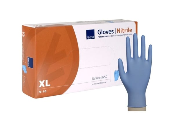 Abena HospiCare - Handskar - engångsvara - storlek: 9-10 - XL - nitrilgummi - blå (paket om 100)