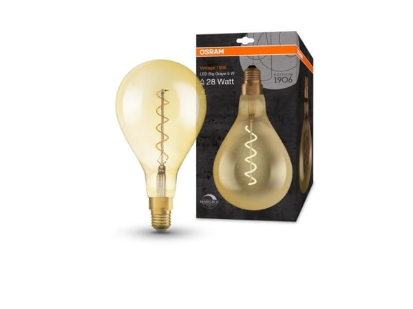 Osram Vintage 1906, 4 W, 28 W, E27, 300 lm, 15000 h, Lämmin valkoinen