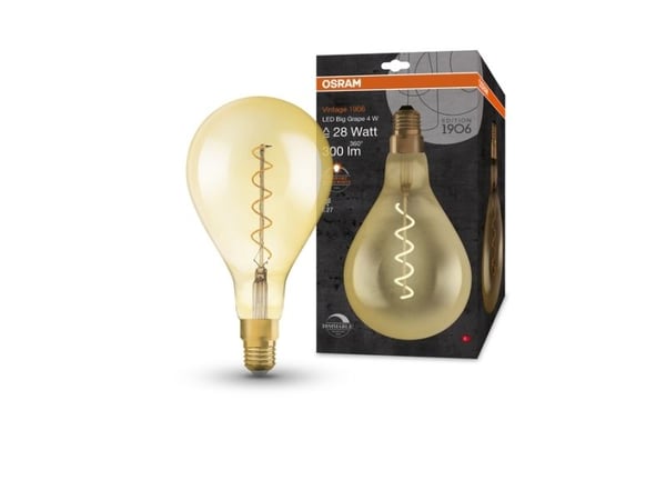Osram Vintage 1906, 4 W, 28 W, E27, 300 lm, 15000 h, Lämmin valkoinen