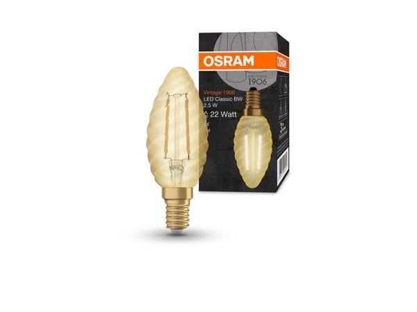 Osram Vintage 1906, 2,5 W, 22 W, E14, 220 lm, 15000 h, Lämmin valkoinen