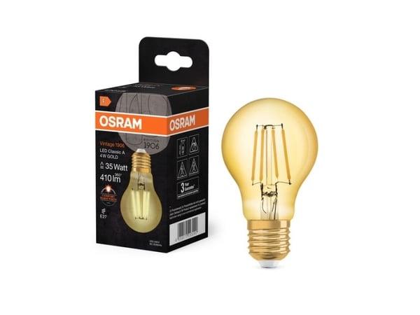 Osram Vintage 1906, 4 W, 35 W, E27, 410 lm, 15000 h, Lämmin valkoinen