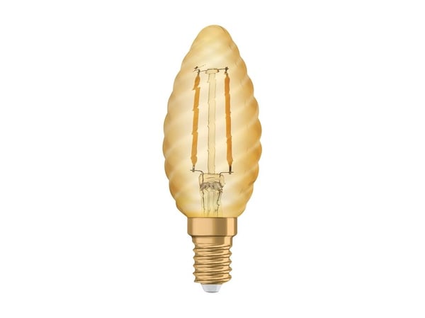 OSRAM Vintage 1906 Classic BW - LED-filamentlyspære - E14 - 1.5 W (ekvivalent 12 W) - klasse G - behagelig varmt lys - 2400 K - lys gullfarge