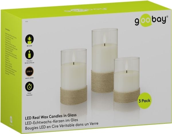 Goobay 77773, Figur, Gjennomsiktig, Grå, Stearinlys, LED, 0,06 W, 6 lm